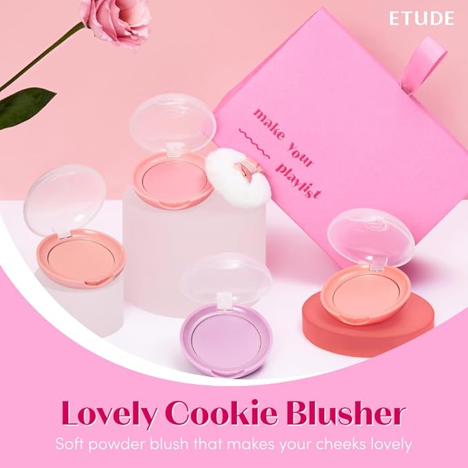 ETUDE Lovely Cookie Blusher #BE101 Ginger Honey Cookie 4g | Glowing & Natural Powder Blush with Long-Lasting Sebum Control | Easy Application | Puffy Cushion for a Lovely Makeup Look-Velvo Beauty