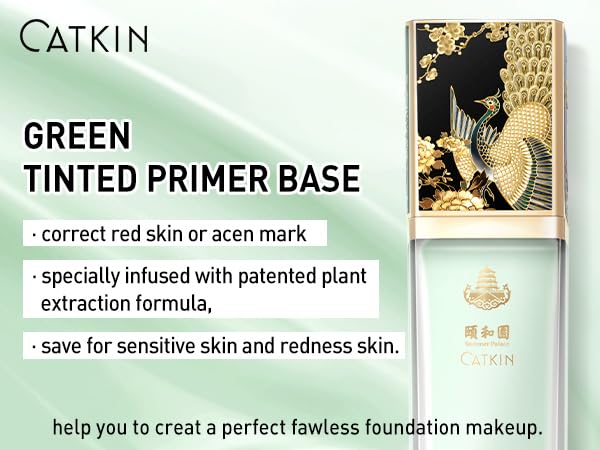 CATKIN Tinted Face Makeup Primer Base for Even Skin Tone, Color Neutralizing, Redness Reduction, Pore Blurring, Infused with Hyaluronic Acid, Soothing and Calming for Sensitive Skin-Velvo Beauty