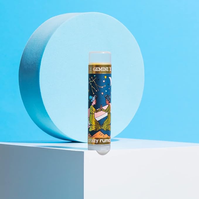 Crazy Rumors Gemini Zodiac All Natural, Plant Based Lip Balm to Moisturize and Nourish your Lips - Air Blend (Vanilla Cream, Fresh Berry and Botanical Lavender)-Velvo Beauty