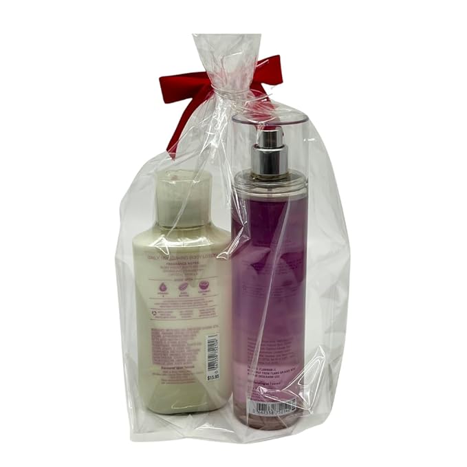 Bath & Body Works WINTERBERRY WONDER 2pc bundle - Fine Fragrace Mist & Body Lotion - Gift set with a Red Bow for Holidays & Gifts-Velvo Beauty