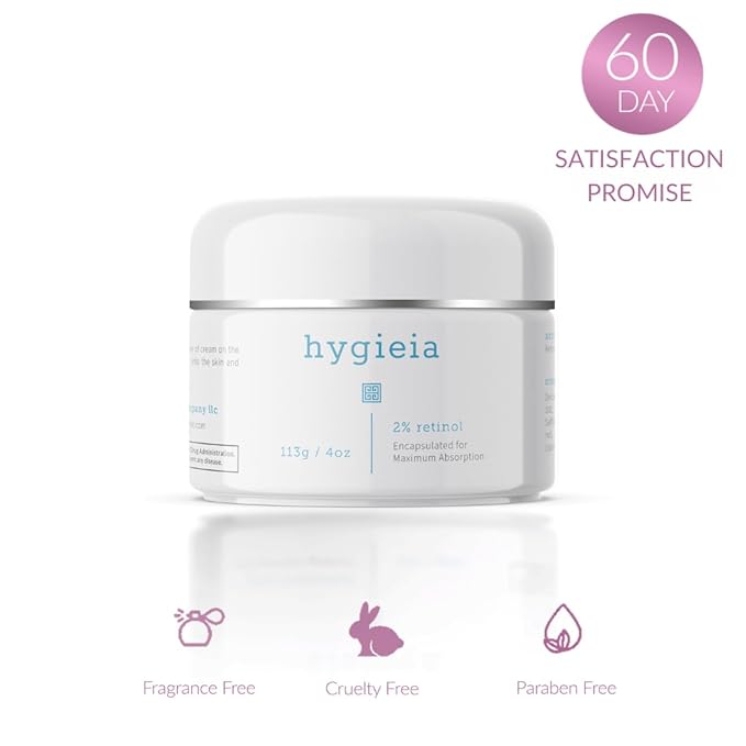 Hygieia + Encapsulated 2% Retinol Cream, 4oz – Liposomal Anti-Wrinkle Cream for Face, Neck & Body – Fast & Deep Cellular Absorption – Day or Night Cream for Firming, Lifting & Repairing Aging Skin-Velvo Beauty
