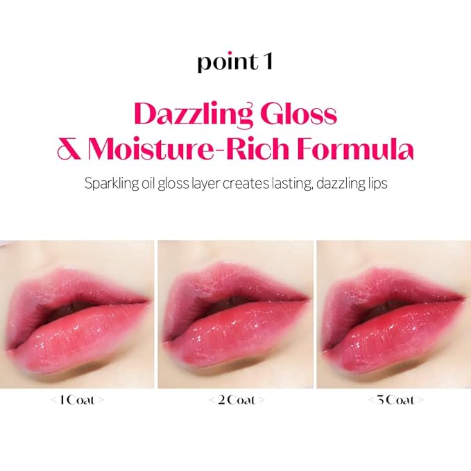 ETUDE Dear Darling Oil Tint #6 Pink Oil 4.2g | High Moisturizing and Strong Hydrating Lip Oil/Lip Gloss | Smooth and Moist Lips | Non-Sticky Lip Oil Tint For Dry Lips | K-beauty-Velvo Beauty