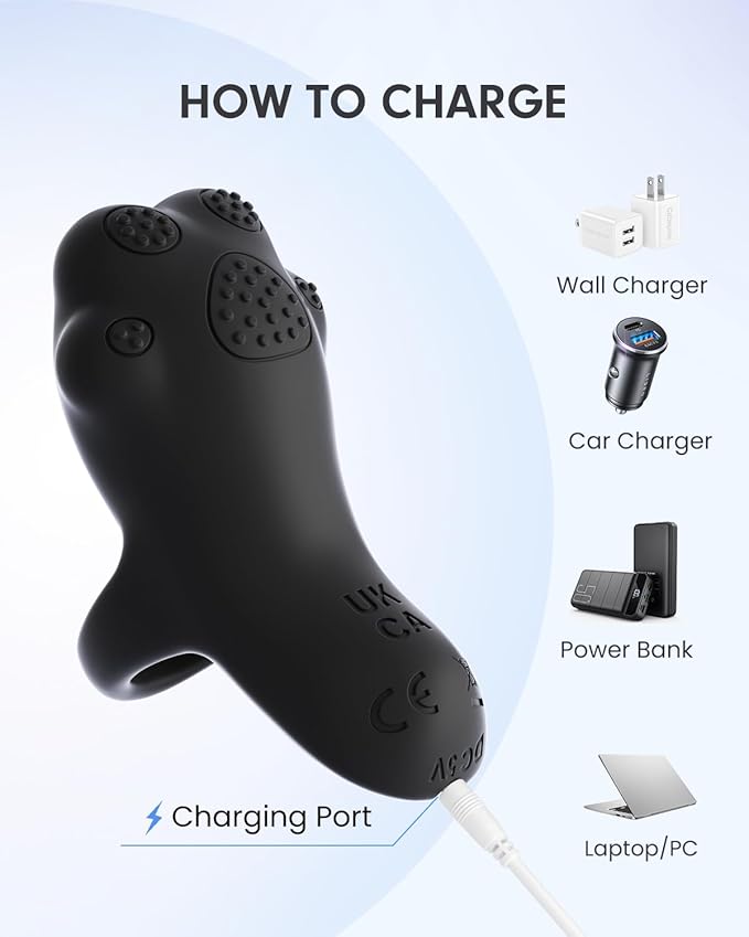 Portable Facial Massage Ball, Waterproof Rechargeable Powerful Multifunctional Eye Face Finger and Neck Massager, Black-Velvo Beauty