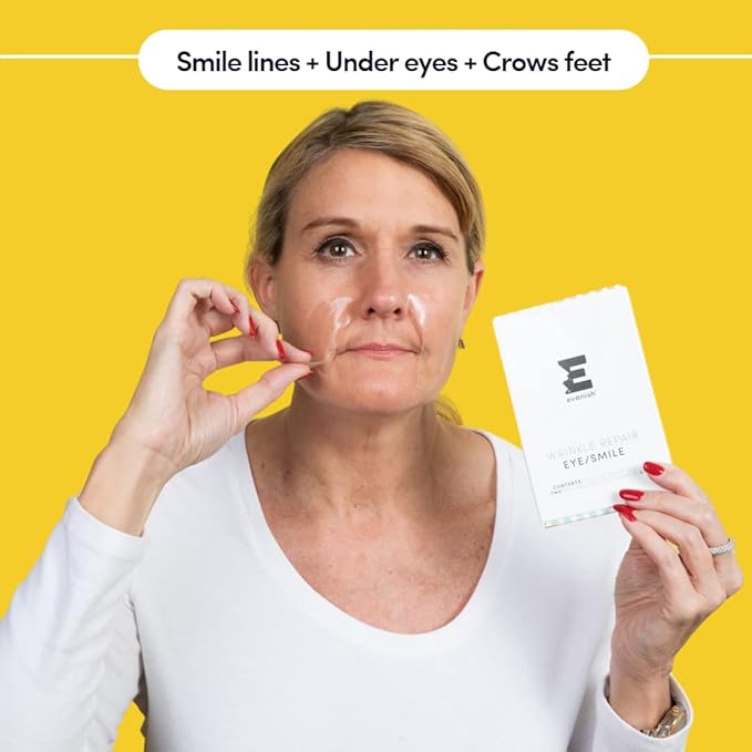 Wrinkle Repair Eyes and Smile - Hydrating Under Eye Patches for Puffy Eyes and Fine Lines - Reusable Silicone Gel Masks - Anti-Wrinkle Treatment, USA Made (2 Count)-Velvo Beauty