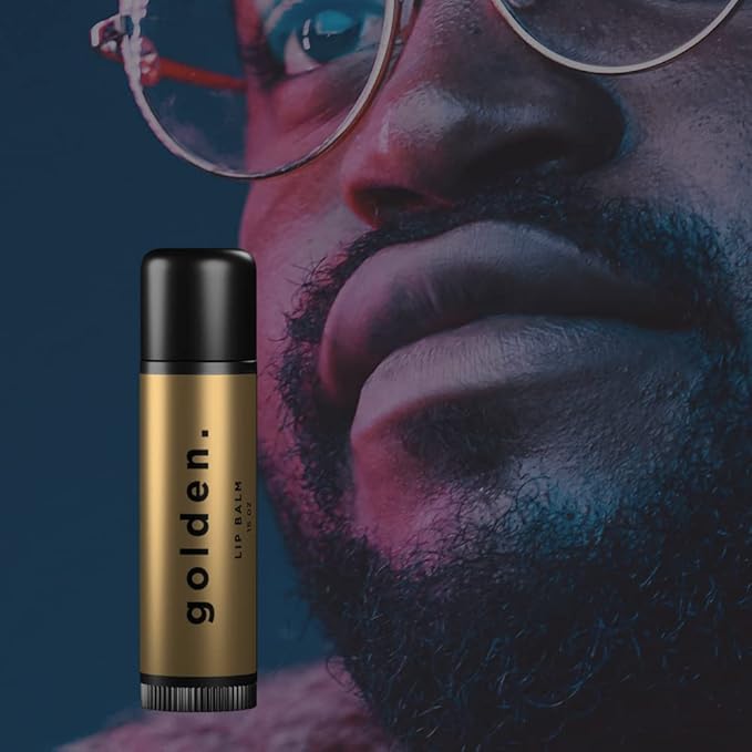 Golden Grooming Co. Lip Balm Set for Men - Soothing & Moisturizing Lip Balms for Dry, Cracked, Chapped Lips - Infused with Aloe Vera & Vitamin E - Vanilla Scent - Pack of 10-Velvo Beauty