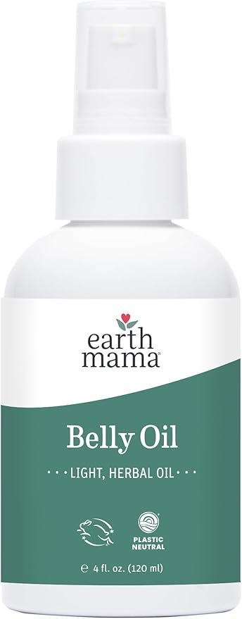 Earth Mama Belly Oil for Dry Skin | Calendula Skin Care Moisturizer Oil to Encourage Natural Elasticity and Help Prevent Stretch Marks During Pregnancy and Postpartum, 4-Fluid Ounce-Velvo Beauty