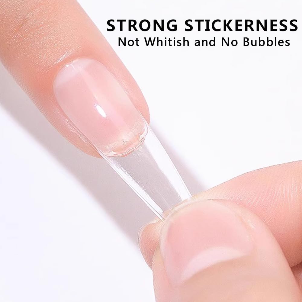 Solid Nail Glue Gel for Soft Gel Nail Tips, 20g Super Strong Nail Glue for Acrylic Nails Extension Press On Nails Fake Nails, Lamp Curing Needed Soak Off Nail Art Salon DIY at Home-Velvo Beauty