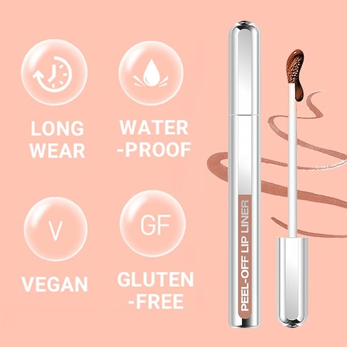 3 Colors Peel Off Lip Liner Stain Kit, Long Wear Matte Lip Tint Stain Set with Tweezer for Women, Waterproof Transfer Proof Highly Pigmented Peel Off Liquid Lipstick for All Skin Types (#3,4,5)-Velvo Beauty