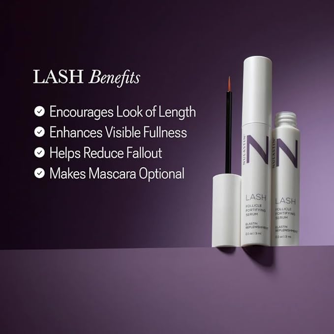 NULASTIN Eyelash Serum for Thicker-Looking Lashes - Follicle Fortifying LASH Serum - Clinically Tested Eyelash Enhancing From the Experts in Brows and Lashes (2 Pack, 0.1 Fl Oz Each)-Velvo Beauty