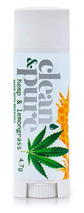 Lip Balm (Hemp & Lemongrass) 100% Natural Beeswax, Vitamin E Oil | Olive Oil Based Treatment for Dry, Chapped Lips | Made in Australia…-Velvo Beauty