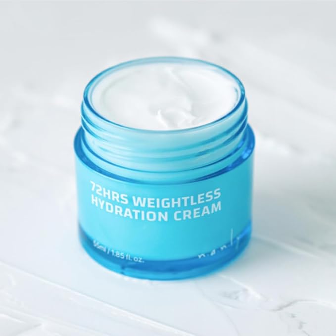 72 Hours Weightless Hydration Cream, Moisturizing Daily Face Cream, Vegan and Cruelty Free, Soothing and Brightening, All Skin Types, Korean Skin Care (1.85 fl.oz.)-Velvo Beauty