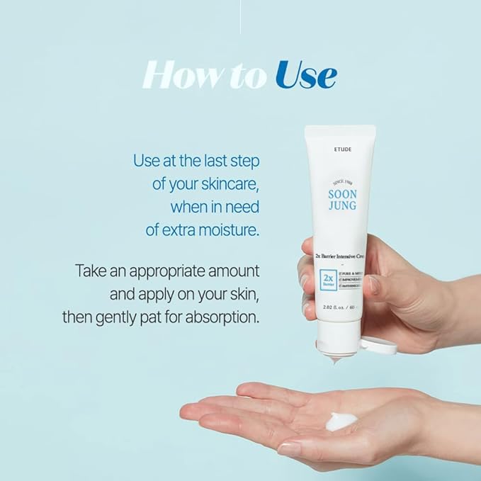 ETUDE SoonJung 2x Barrier Intensive Cream (Original), Hypoallergenic Shea Butter Hydrating Facial Cream for Sensitive Skin, Water-oil Balance & Panthenol, Korean Skin Care (2.02 Fl Oz)-Velvo Beauty