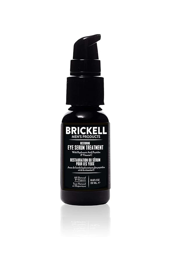 Brickell Men's Dark Circle Under Eye Treatment Serum For Men, Natural and Organic Eye Gel to Firm Men's Wrinkles, Reduce Dark Bags Under Eyes, and Promote Youthful Skin, 0.65 Ounce, Unscented-Velvo Beauty
