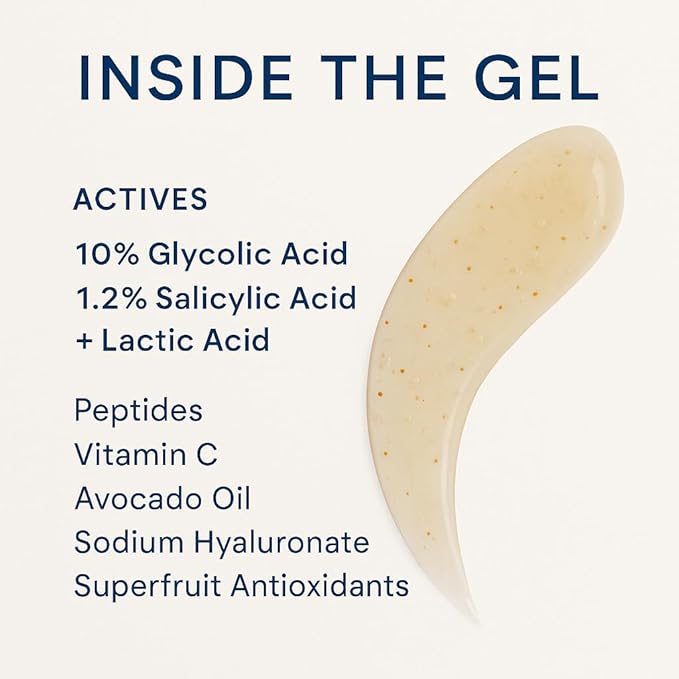 NAELI AHA/BHA Exfoliating Face Wash - 10% Glycolic Acid & Salicylic Acid Cleanser, Anti Aging Acne & Wrinkle Reducing Facial Exfoliant, Pore Minimizer & Brightening Gel, 6 oz-Velvo Beauty