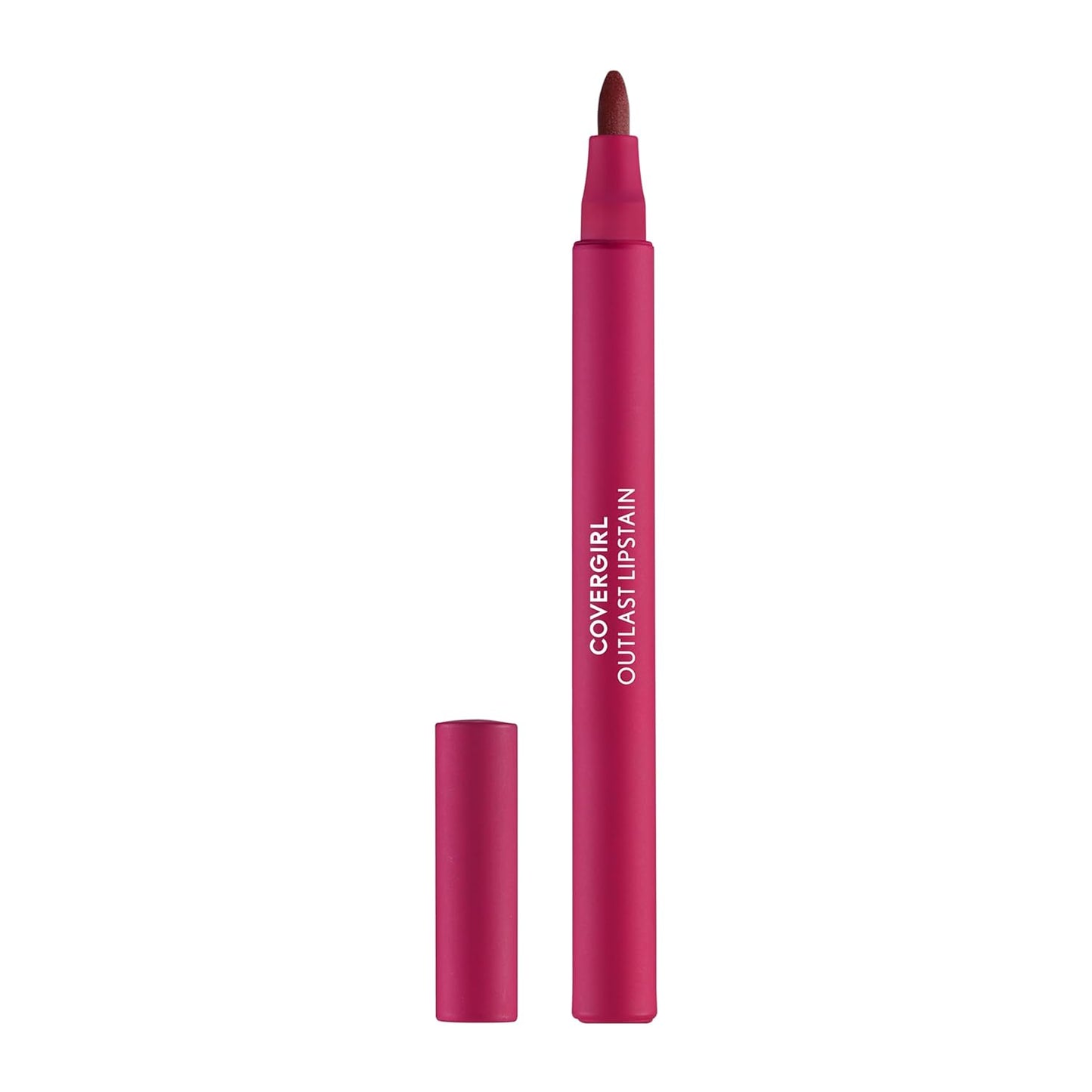 COVERGIRL Outlast, 50 Heat Wave, Lipstain, Smooth Application, Precise Pen-Like Tip, Transfer-Proof, Satin Stained Finish, Vegan Formula, 0.06oz-Velvo Beauty