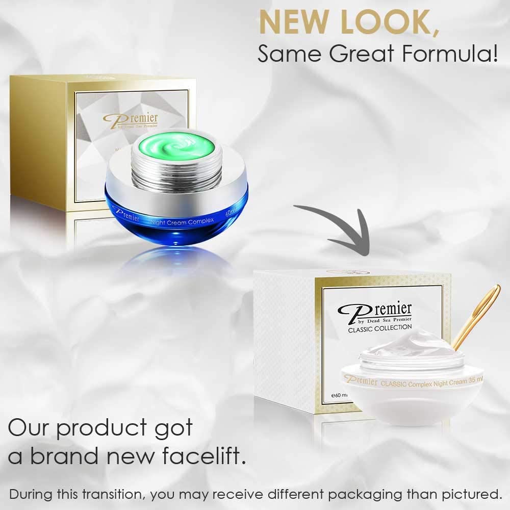 Premier Dead Sea Classic Night Cream, Age defying, nourishing, Moisturized skin with vitamins E and A 2.4fl.oz-Velvo Beauty