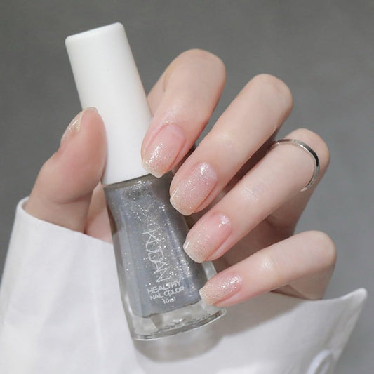 Nail Polish set - Nail Lacquer Quick Dry, Full Size, Vibrant, Colorful, Trendy, Glitter, Glossy, Metallic, Matte Nail Art Nail Shades (N37 flickers fine silver, 52g)-Velvo Beauty