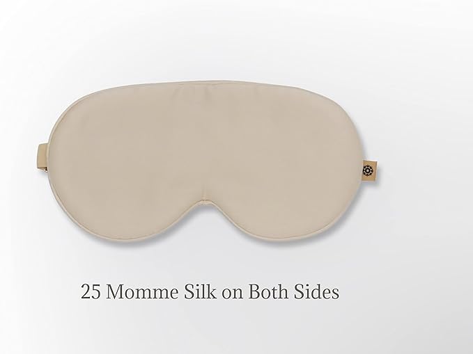 Premium 25 Momme Mulberry Silk Eye Mask for Sleeping (Vanilla Ice)-Velvo Beauty