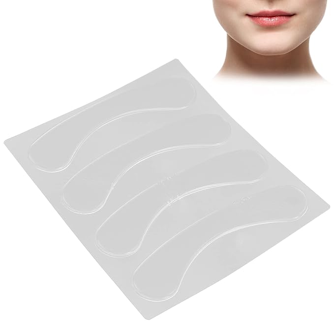Lip Wrinkle Patches, Reusable Silicone Lip Anti-Wrinkle Pads Transparent for Smoothing Lip Wrinkles (4 Pcs)-Velvo Beauty