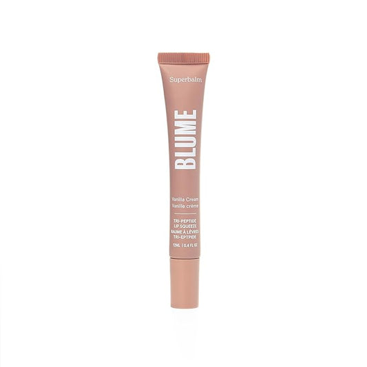Blume Tri-Peptide Vanilla Lip Balm - Superbalm Lip Moisturizer with Shea Butter and Squalane to Deeply Hydrate & Heal Dry, Cracked Lips - Cruelty Free & Vegan Lip Plumper (0.4 Fl Oz)-Velvo Beauty