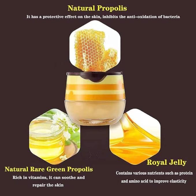 2PCS Honey Balm Lip Balm, Lip Masks for Dry and Cracked Lips with Brush, Lip Exfoliator & Moisturizer, Reduces Lips Lines & Lightens Lips, Anti-Wrinkle, Aging-Velvo Beauty