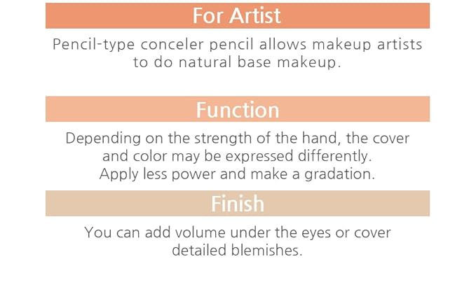 [K-Beauty Makeup] Courcelles Concealer Pencil CC706/CC707/CC708, Hard type-Natural Cover, light, medium, dark beige (CC707-Medium Beige+Sharpener)-Velvo Beauty