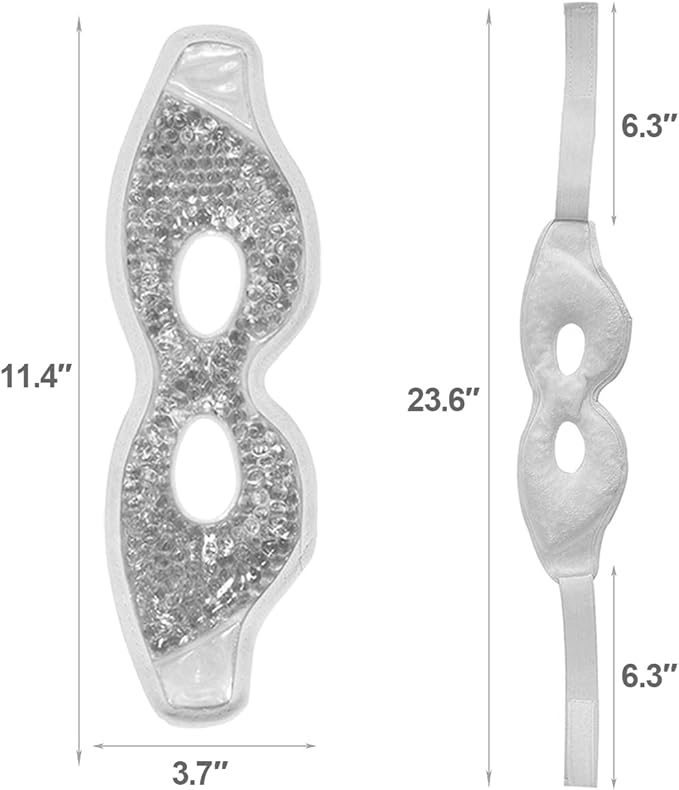 Jakuva 2PCS Cooling Eye Mask Sleeping Mask, Ice Eye Pads & Cold Eye Packs & Heat Cold Compress Pack Eye Spa Pad for Puffy Eyes,Puffiness,Headache,Stress Relief (Gray&Black)-Velvo Beauty