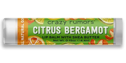 Crazy Rumors Citrus Bergamot Lip Balm. 100% Natural, Vegan, Plant-Based, Made in USA (1-Pack)-Velvo Beauty