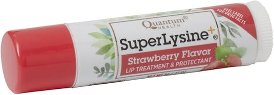 Quantum Health SuperLysine+ Lip Sunscreen Coldstick|Strawberry|Herbal Lip Balm|Soothes, Moisturizes, and Protects Lips from the Sun|SPF 21|0.17 Ounce Stick-Velvo Beauty