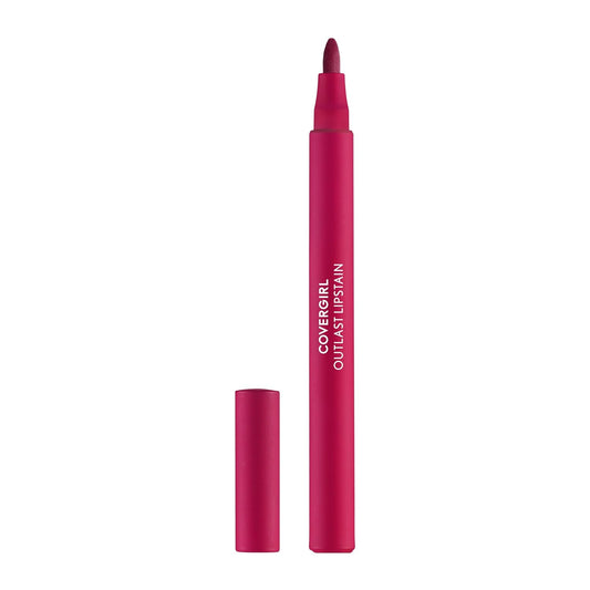 COVERGIRL Outlast, 70 Crimson Glory, Lipstain, Smooth Application, Precise Pen-Like Tip, Transfer-Proof, Satin Stained Finish, Vegan Formula, 0.06oz-Velvo Beauty