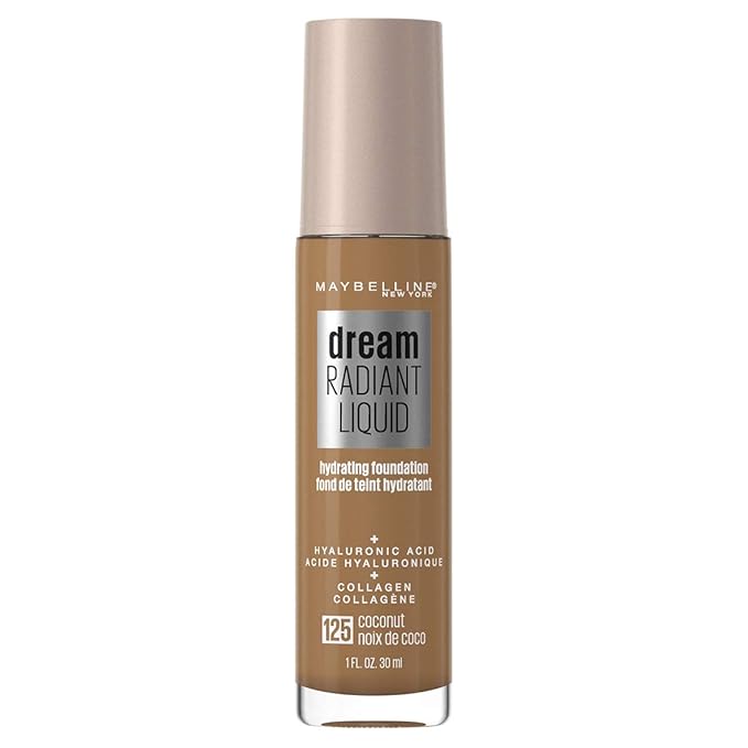 Maybelline Dream Radiant Liquid Medium Coverage Hydrating Makeup, Lightweight Liquid Foundation, Coconut, 1 Count-Velvo Beauty