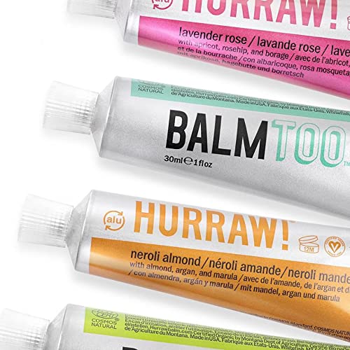 Hurraw! Balmtoo Squeezable Balm, Lemon Balm Coconut Pulp: Ultra-moisturizing. Anywhere application. Body, face, lips, neck, fingers, toes. 1 tube = 7 sticks of lip balm. Natural, Organic. Made in USA-Velvo Beauty