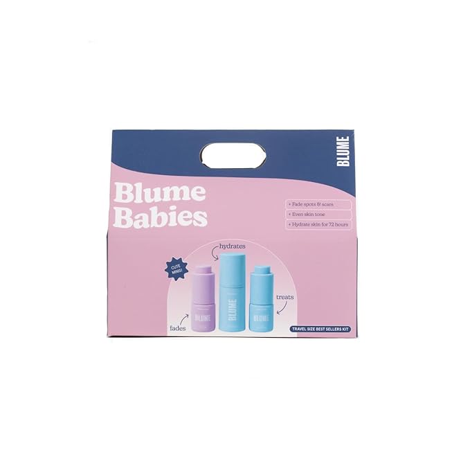 Blume Babies Travel Size Skincare - Skincare Gift Set Includes Meltdown Acne Oil, Milky Fade Dark Spots Serum, and Meltdown Gel Cream Face Moisturizer for Acne and Blemish Prevention (3 Count)-Velvo Beauty