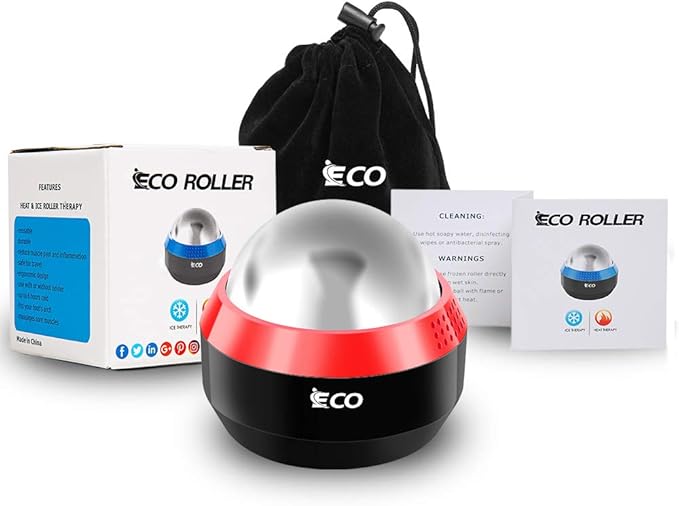 iECO Cryosphere Cold Massage Roller Ball - Massage Ball for Cold & Heat Relief, Myofascial Release, Trigger Point Therapy, Muscle Knots - Deep Tissue Ice Massager-Velvo Beauty