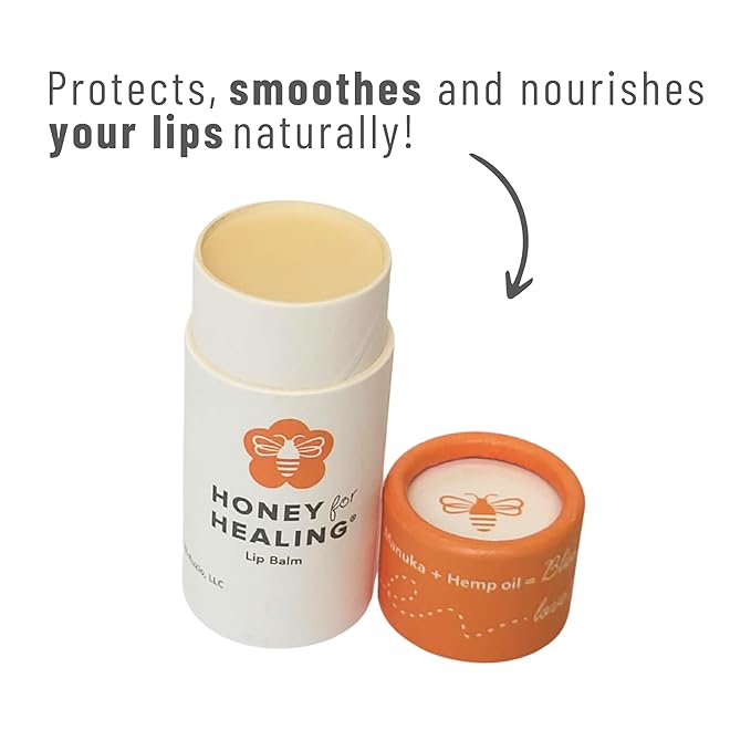 Lip Balm Moisturizer with Manuka Honey 15+ UMF, Coconut Oil, and Castor Oil For Chapped, Cracked, Dry Lips | Protects, Smoothes, and Nourishes your Lips | 0.25 oz / 7 gr. (Natural)-Velvo Beauty