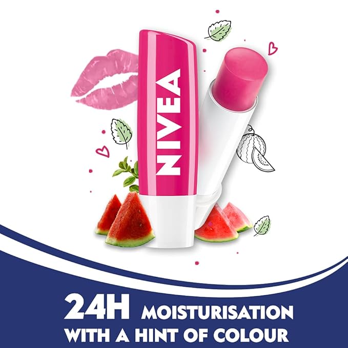 Nivea Fruity Shine Watermelon Lip Balm, 4.8gm-Velvo Beauty