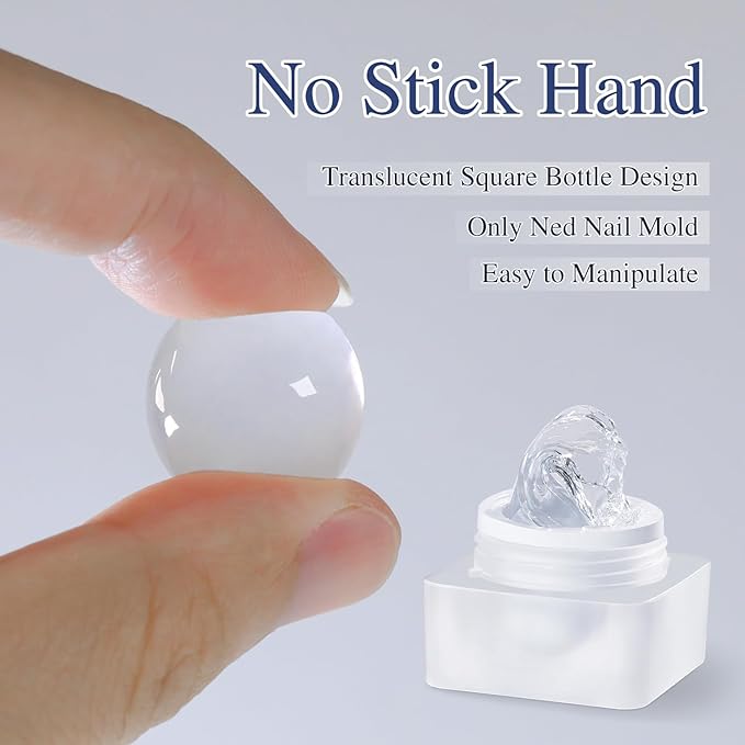 Double Rhythm 3D Clear Solid Sculpting Gel for Nail Art - Non-Sticky Hard Gel for Building, Carving, Molding Extension - Soak Off UV/LED Salon Home DIY 0.5 Oz (Clear)-Velvo Beauty