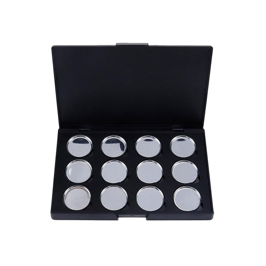 Empty Magnetic Eyeshadow Palette Eyeshadow Case DIY Makeup Palette Makeup Container Organizer, Fit 26mm Round Metal Pans (12 Grids)-Velvo Beauty