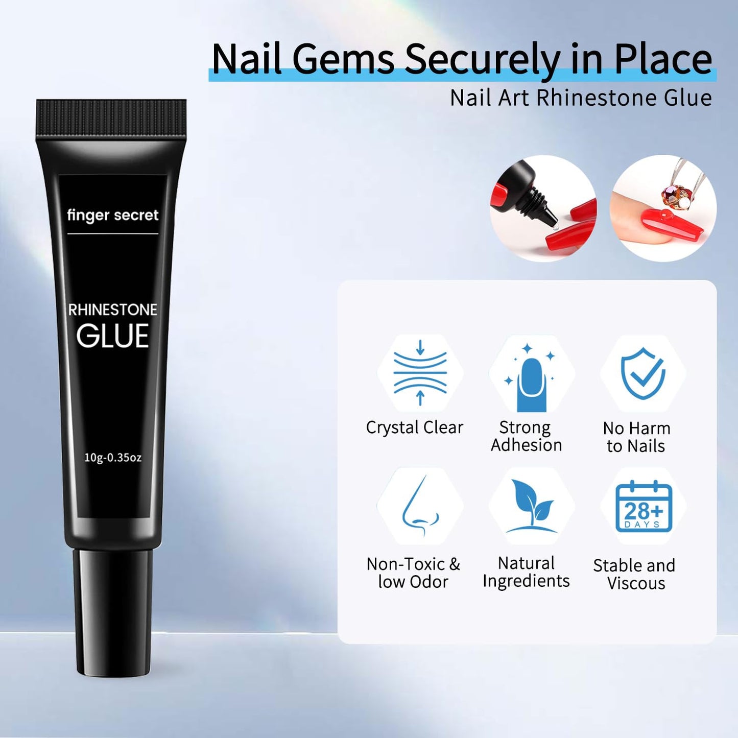 3Pcs Rhinestone Glue Gel - Superior Nail Art Glue Ensuring Strong and Long-Lasting Bond for Nail Rhinestone Glue Nail Art Decorations, Charms, 3D Bling, Gems, Jewel Diamonds UV/LED Easy Application-Velvo Beauty