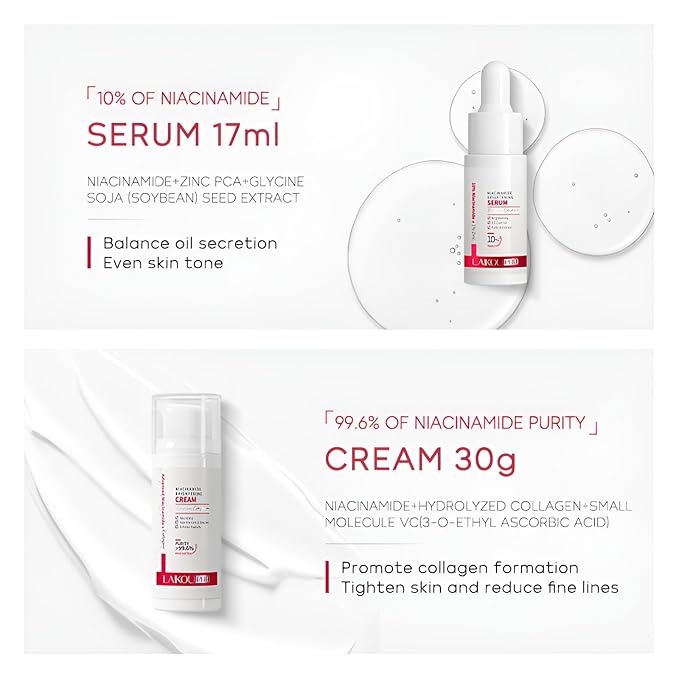 Niacinamide Skincare Set: 4pcs Beauty Kit with Cleanser, Toner, Serum, & Facial Cream - Hydrates & Evens Skin Tone - TSA-Friendly Travel Sizes, Perfect Gift for Women, Moms, & Teens-Velvo Beauty