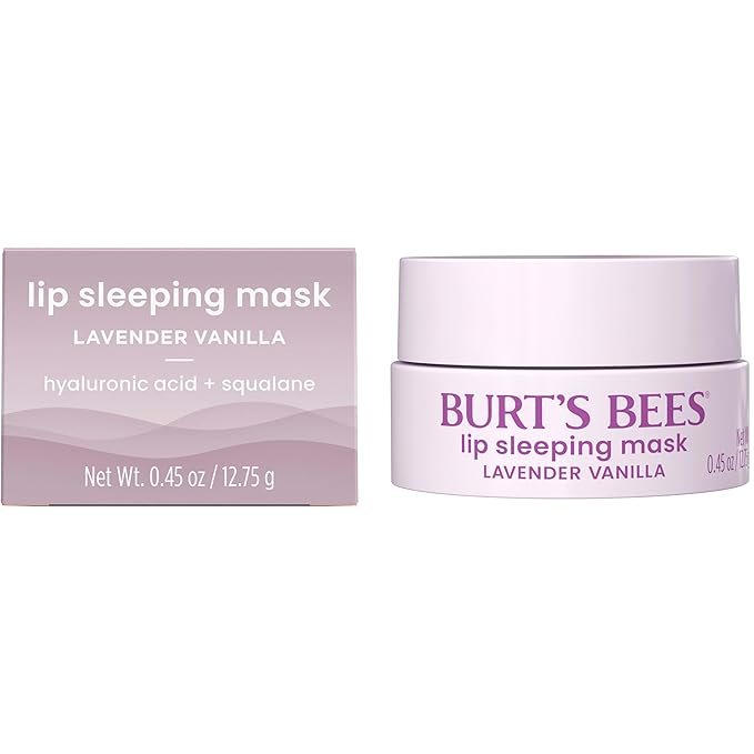 Burt’s Bees Lavender Vanilla Lip Sleeping Mask, With Hyaluronic Acid and Squalane Moisturizer To Instantly Hydrate Lips, Overnight Lip Mask, Lip Treatment, 0.45 oz.-Velvo Beauty