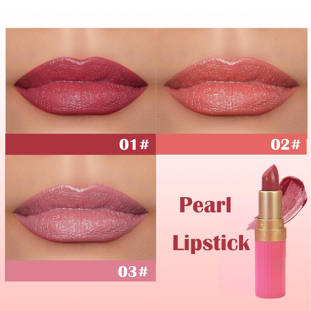 3Pcs Metallic Lipstick for Women,Lightweight Shimmer Frosted Lipstick,Glitter Lip Gloss Stain Long Lasting Waterproof Smudge Proof 24 Hour Full Coverage Lip Makeup,Vegan（01,02,03)-Velvo Beauty