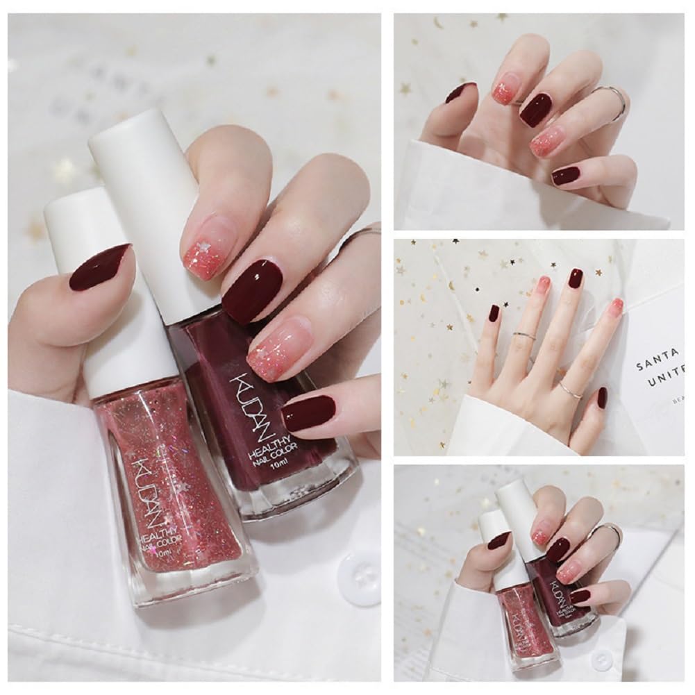 Nail Polish set - Nail Lacquer Quick Dry, Full Size, Vibrant, Colorful, Trendy, Glitter, Glossy, Metallic, Matte Nail Art Nail Shades (N16 Bright red, 52g)-Velvo Beauty