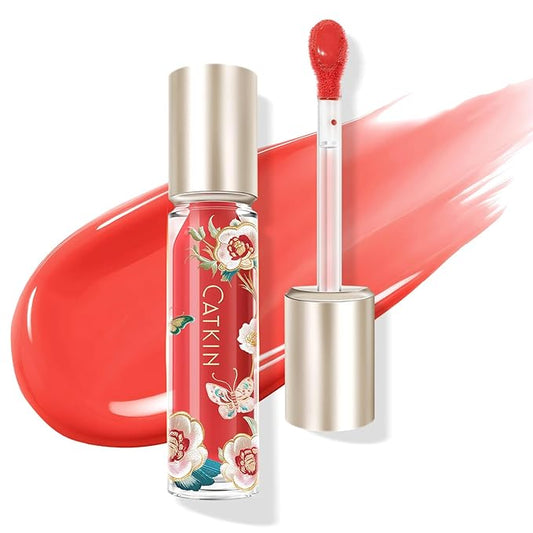 Catkin Lip Plumper Gloss, Tinted Lip Serum with Hyaluronic Acid & Jojoba Oil, Non-sticky Volumizing Hydrating Formula for a High Shine Maximum 3D Look, Plump & Soft Lips 0.12 Fl Oz - C09 Cherry Ruby-Velvo Beauty