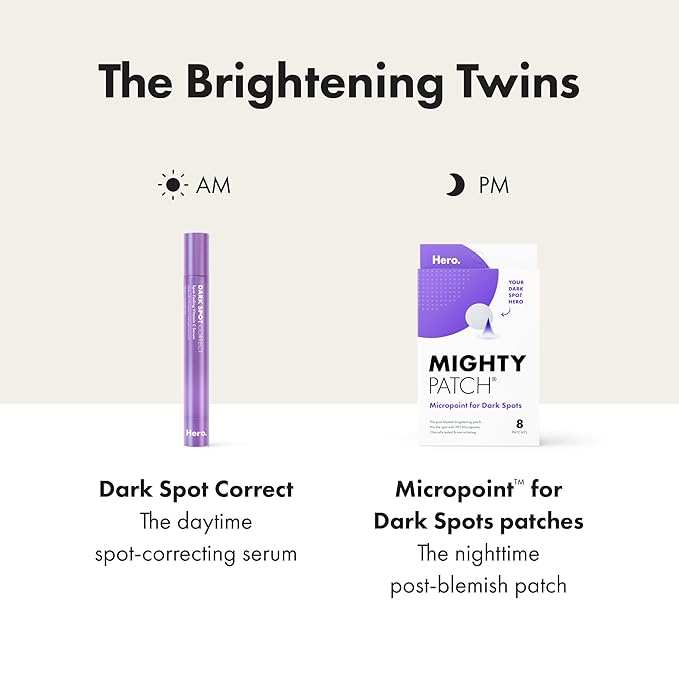 Hero Cosmetics Dark Spot Correct Spot-Fading 15% Vitamin C plus Hyaluronic Acid Serum. Improves the Look of Post Blemish Marks in 7 Days. Twist Applicator and Rollerball Tip for Easy Application. 10mL-Velvo Beauty