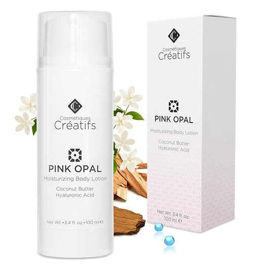 Pink Opal Moisturizing Body Lotion with Coconut Butter and Hyaluronic Acid, 3.4 fl. oz.-Velvo Beauty