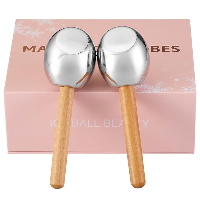 Ice Globes-Facial Skin Care Tools for Women,Ice Globes for Face-Unbreakable Steel Cooling Roller,Cryo Sticks for Face -Tighten Skin and Reduce Puffiness-Velvo Beauty