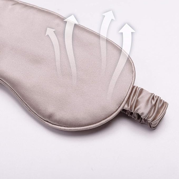 Silk Sleep Mask Light Blocking Luxury 100% Mulberry 19mm Silk Eye Mask Eye Cover Blindfold Ultra Soft Light & Comfy Anti Aging Skin Care with Travel Bag Gift Package-Velvo Beauty