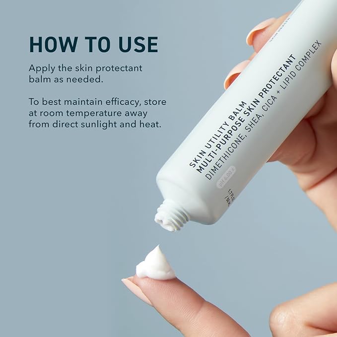 Skin Utility Balm. Advanced Occlusive Face Cream for Dry Skin, Moisturizer for Sensitive Skin. Thick Non-Comedogenic Barrier Protection with Dimethicone and Shea Butter. 1.7oz Tube-Velvo Beauty