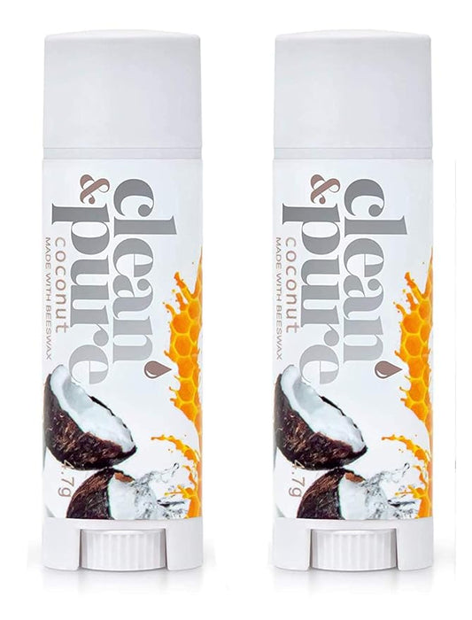 Lip Balm 2-Pack (Coconut) | Manuka Honey Beauty Products | Lip Care Set With 100% All Natural Beeswax and Vitamin E Oil | Flavored Lip Balm for Dry, Chapped Lips-Velvo Beauty